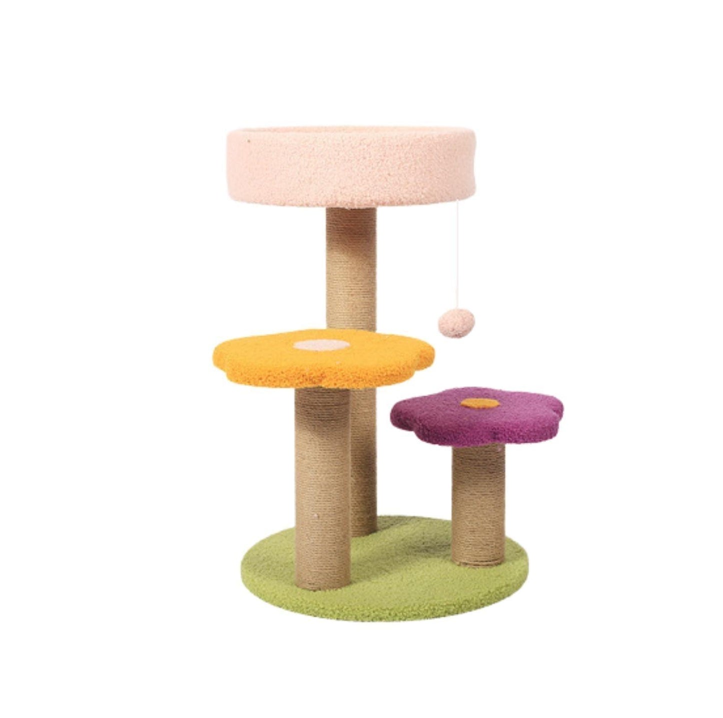 Flower Petal Cat Tree Multi-Platforms with Bed and Scratching Posts - {{product.type}} - PawPawUp