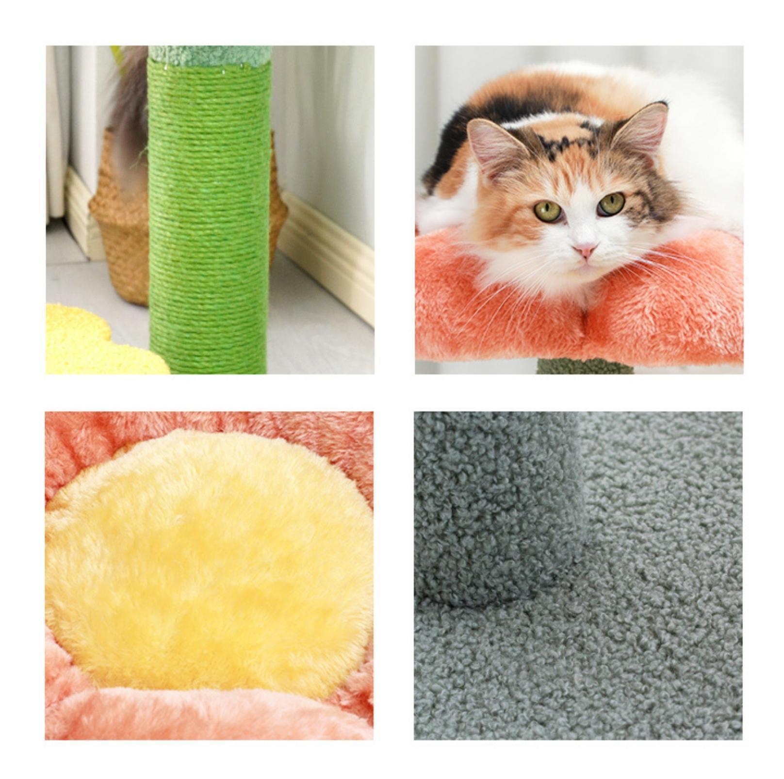 Flower-Styled Cat Tree with Soft Nest & Scratching Posts - {{product.type}} - PawPawUp