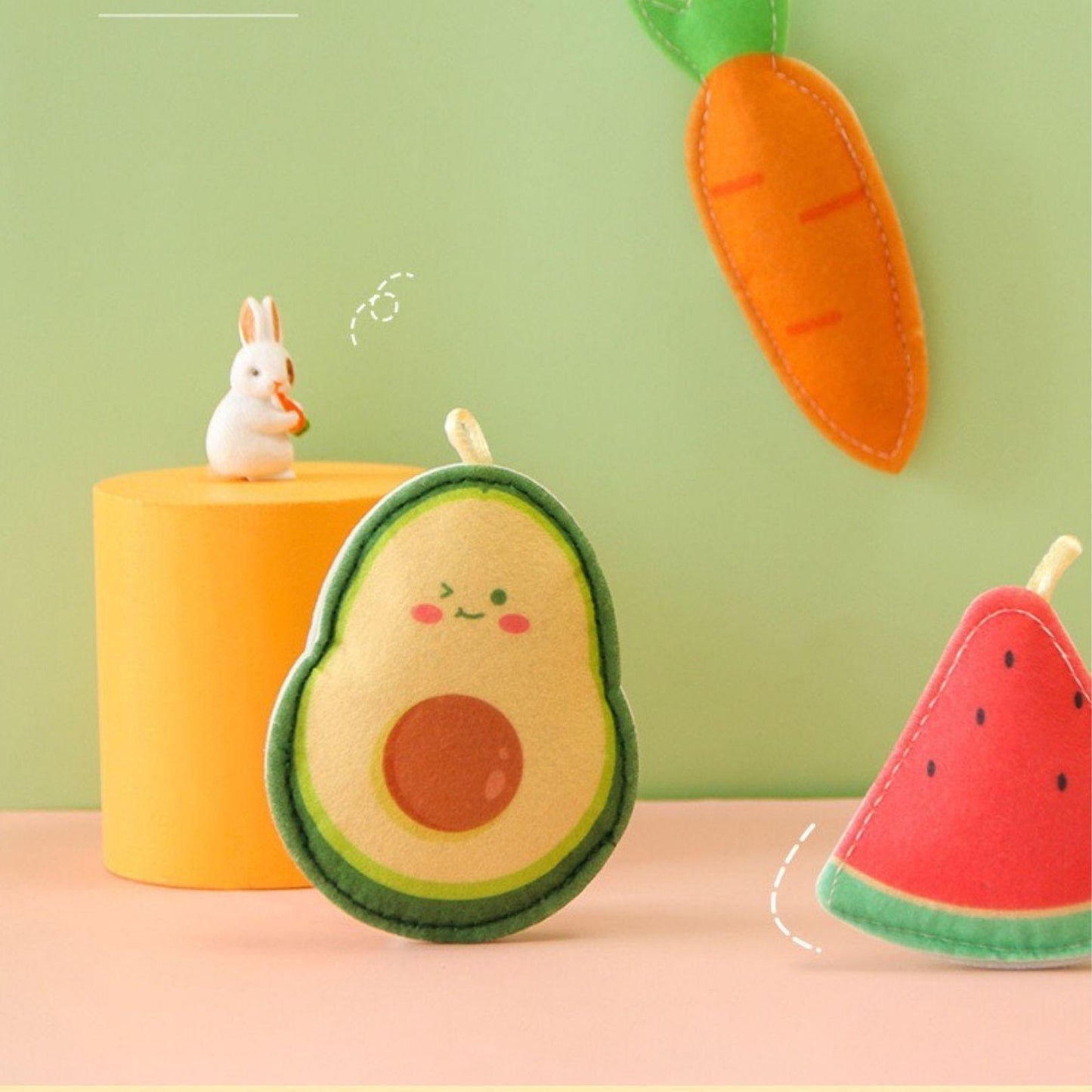 Fruit and Animal Shaped Mint Felt Cat Toy (Cat Stick Charm) - {{product.type}} - PawPawUp