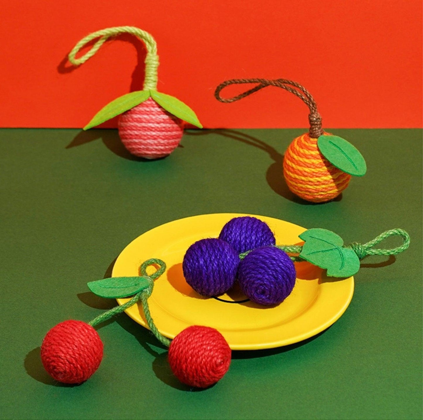 ZeZe "Fruit Party“ Hangable Natural Sisal Cat Toys Chasing And Chewing Balls - {{product.type}} - PawPawUp