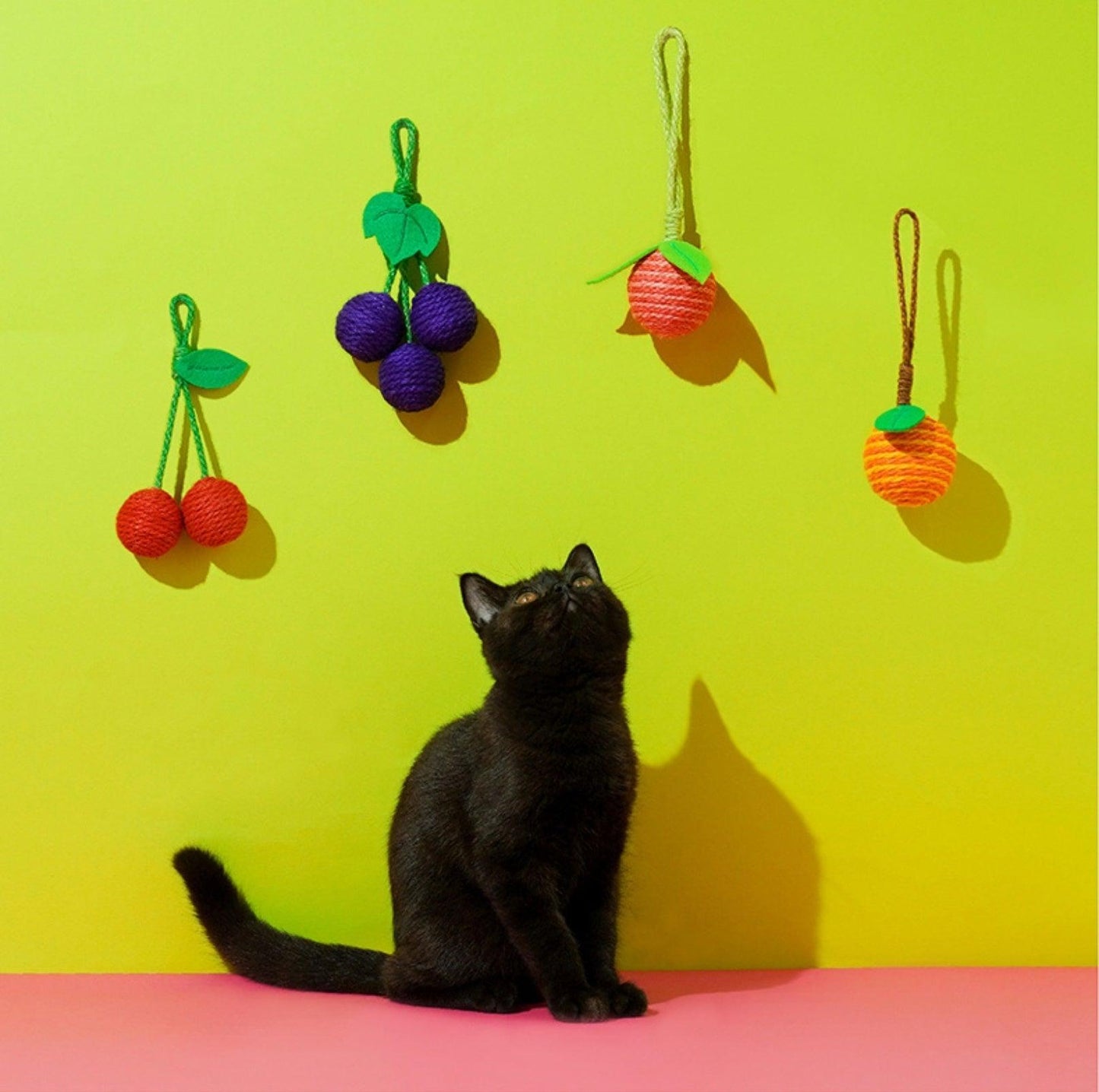 ZeZe "Fruit Party“ Hangable Natural Sisal Cat Toys Chasing And Chewing Balls - {{product.type}} - PawPawUp