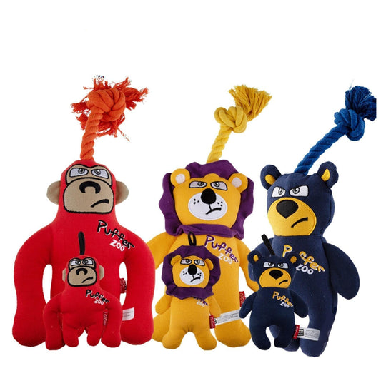 GiGwi Zoo Series - Canvas Tug Dog Toy with Squeaker - {{product.type}} - PawPawUp