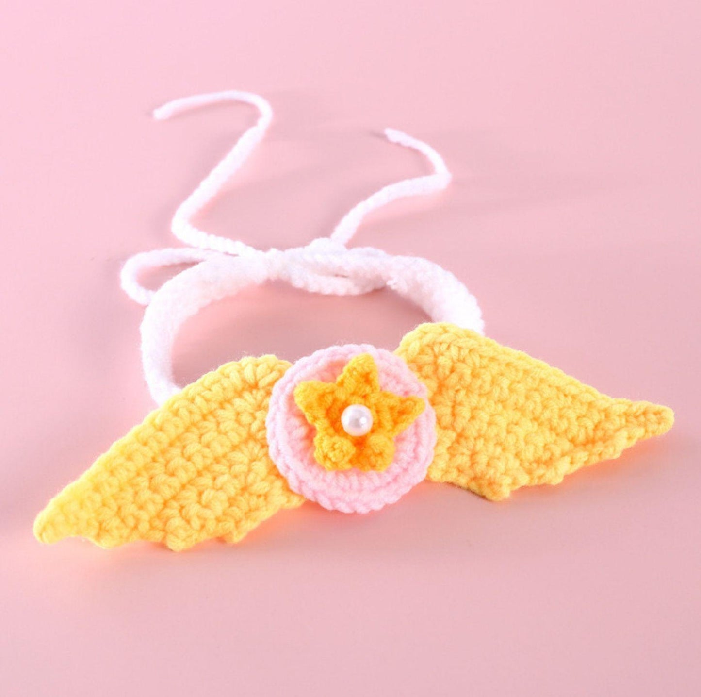 Hand Knitted Thread Wing Adjustable Collar - {{product.type}} - PawPawUp