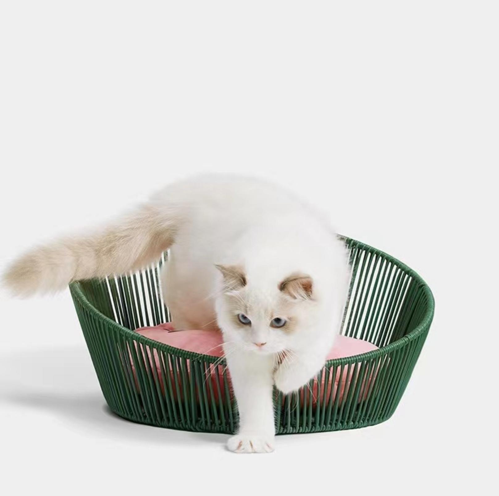 Vetreksa Watermelon Rattan Cat Bed Dog Bed With Removable Thick Pad - {{product.type}} - PawPawUp