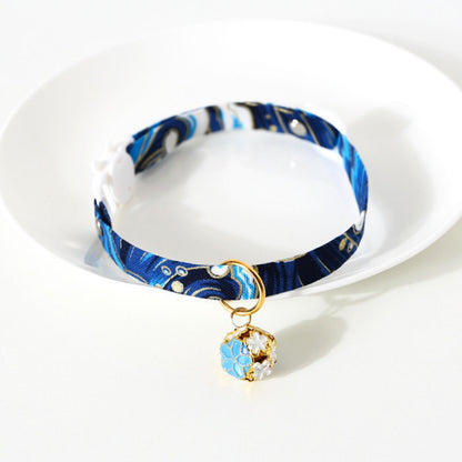 Japanese Style Adjustable Pet Flower Hollow Bell Collar - {{product.type}} - PawPawUp