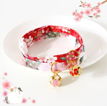 Japanese Style Adjustable Pet Flower Hollow Bell Collar - {{product.type}} - PawPawUp