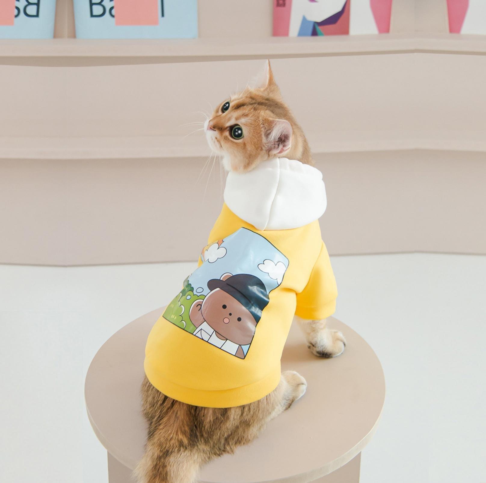 "Kindergarten Bear" Cartoon Pet T-shirt With Hood Pet Apparels - {{product.type}} - PawPawUp