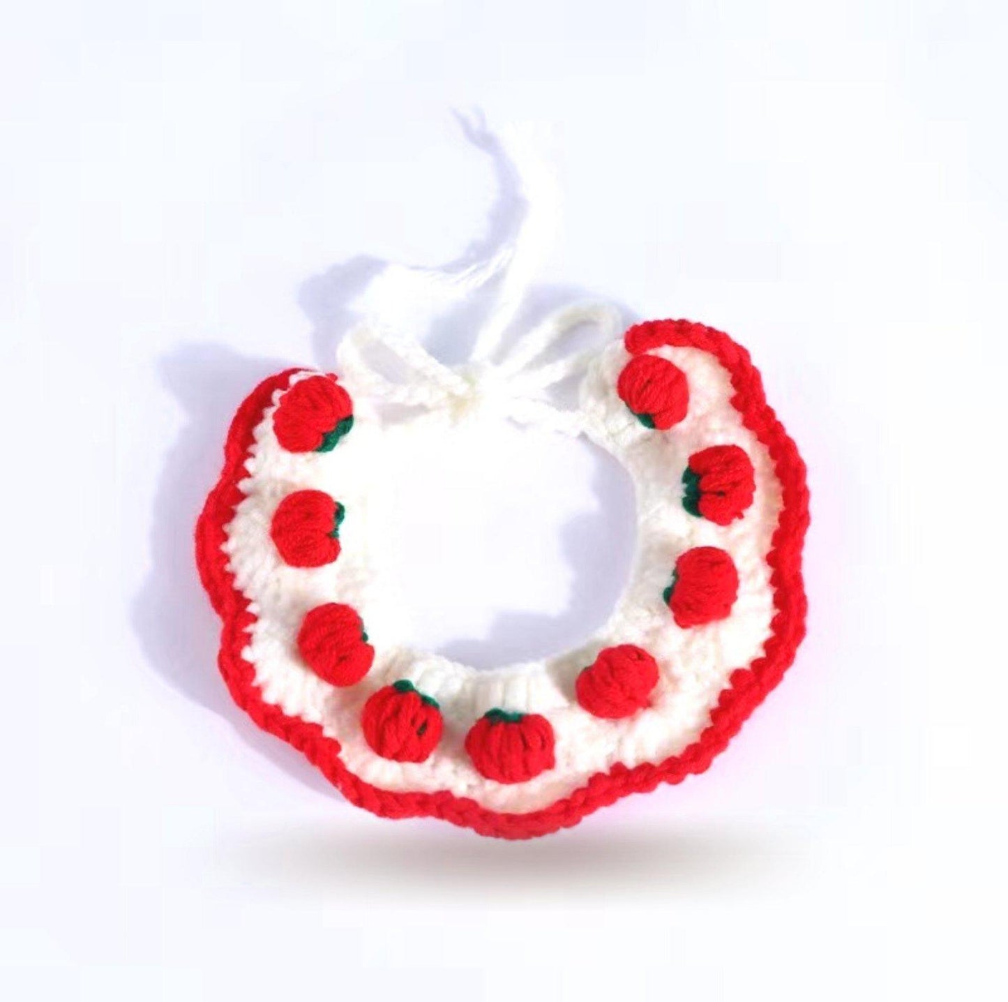 Knitted Cute Strawberry Pet Collar - {{product.type}} - PawPawUp