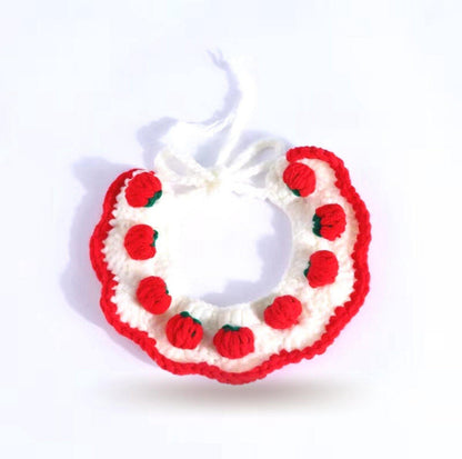 Knitted Cute Strawberry Pet Collar - {{product.type}} - PawPawUp