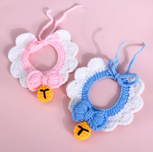 Knitted Pet Bow Bells Adjustable Bib Necklace - {{product.type}} - PawPawUp