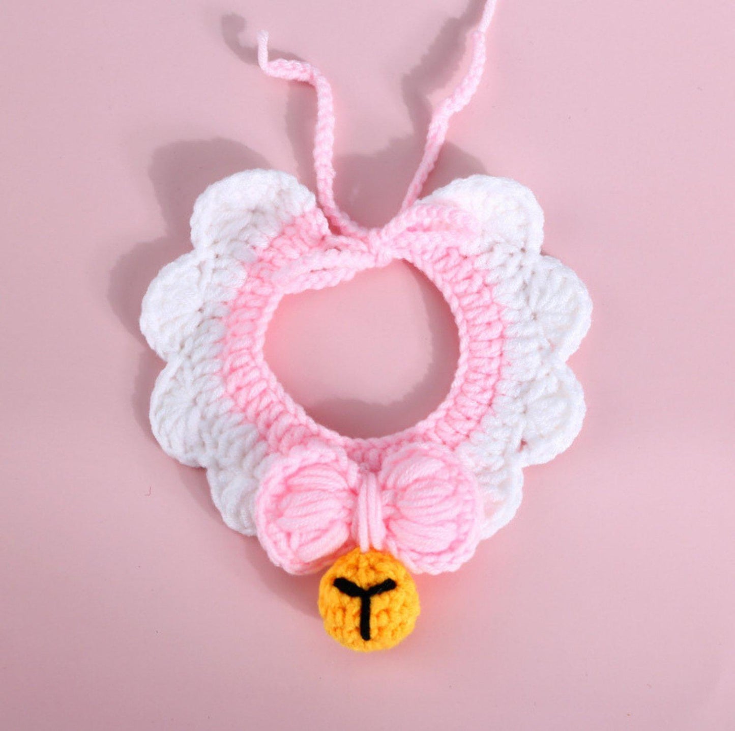 Knitted Pet Bow Bells Adjustable Bib Necklace - {{product.type}} - PawPawUp