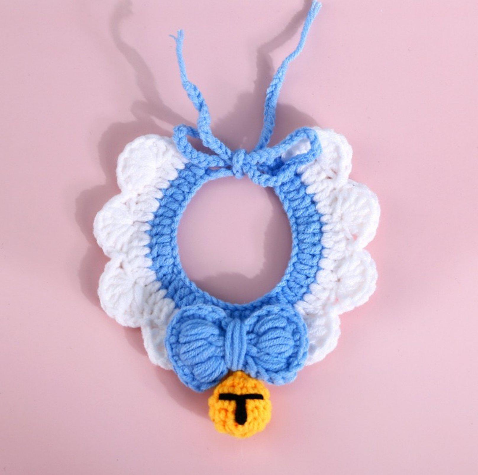 Knitted Pet Bow Bells Adjustable Bib Necklace - {{product.type}} - PawPawUp