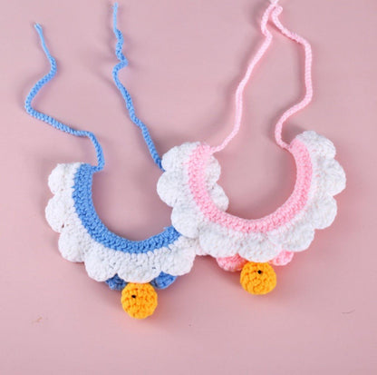 Knitted Pet Bow Bells Adjustable Bib Necklace - {{product.type}} - PawPawUp