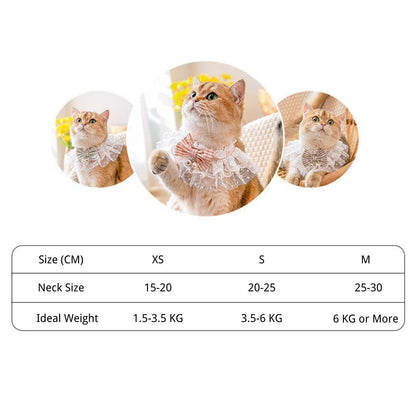 Lace-Decorated Plaid Bowtie Pet Bib with Bell - {{product.type}} - PawPawUp