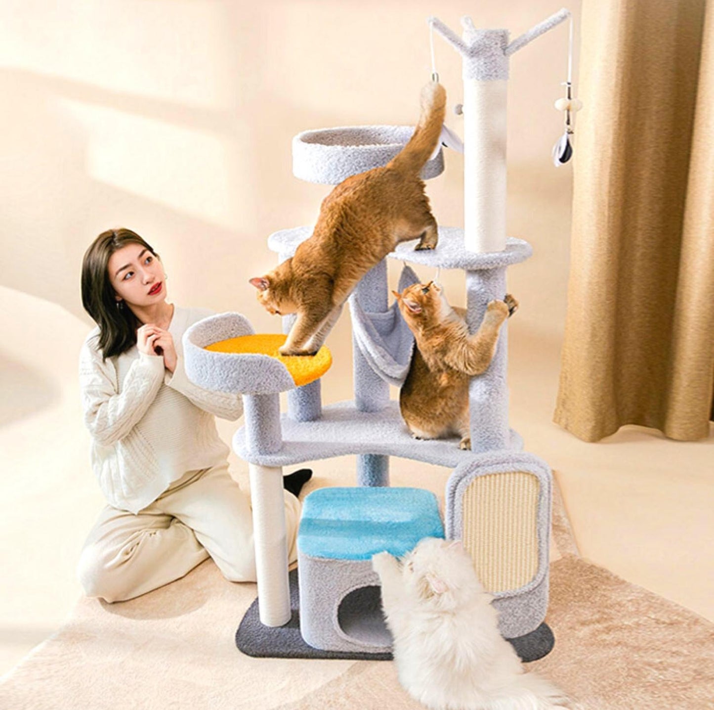 Laputo Palace Multi-functional Cat Tree | Scratching Posts & Lounging Areas - {{product.type}} - PawPawUp