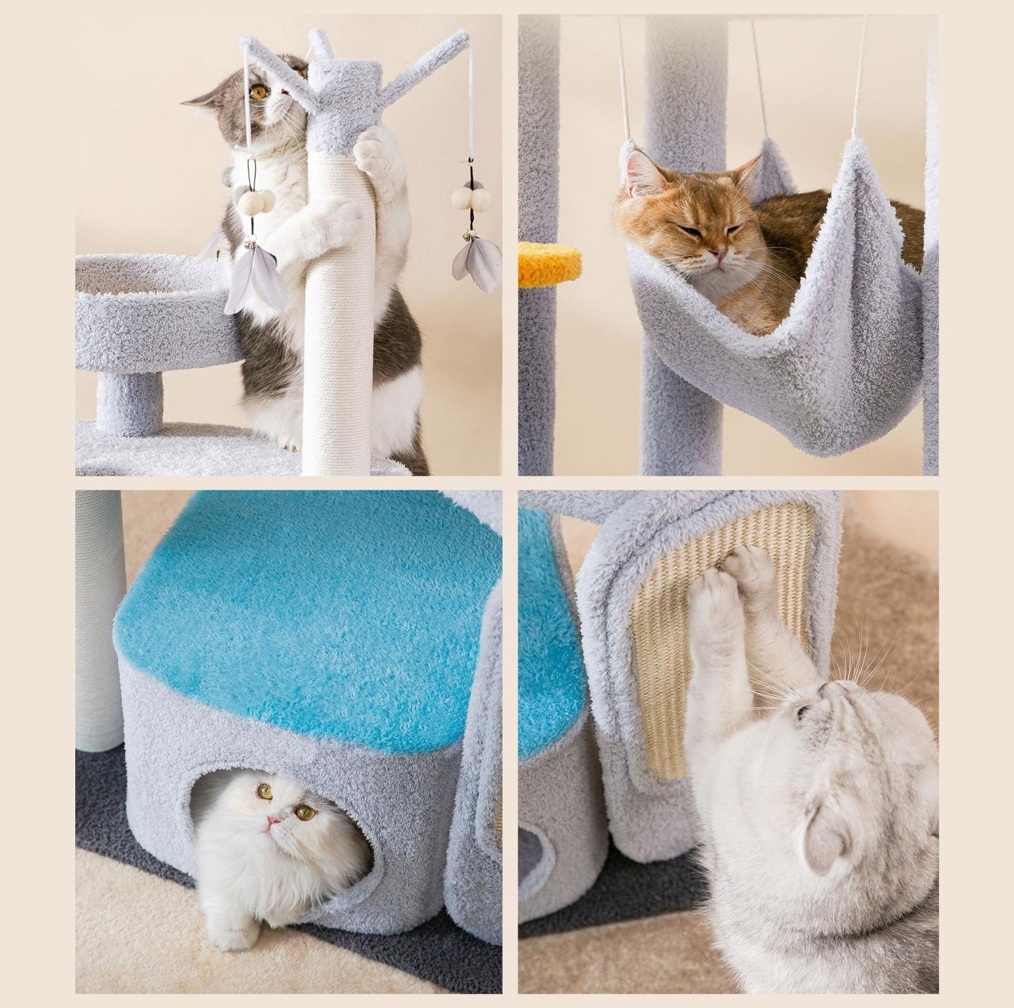 Laputo Palace Multi-functional Cat Tree | Scratching Posts & Lounging Areas - {{product.type}} - PawPawUp