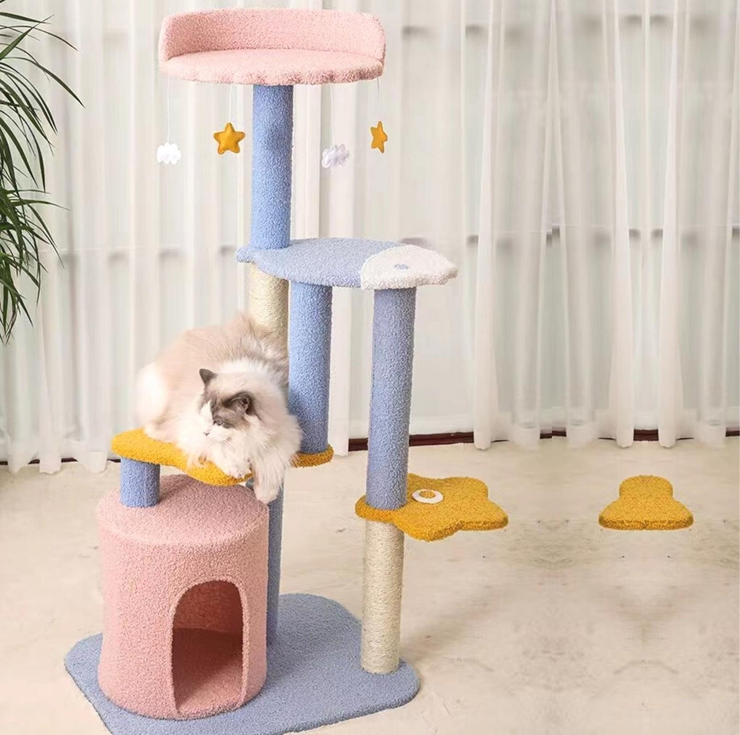 Stylish Cat Tree Climbing Frame with Scratching Posts - 'Enjoy The Sea' - {{product.type}} - PawPawUp