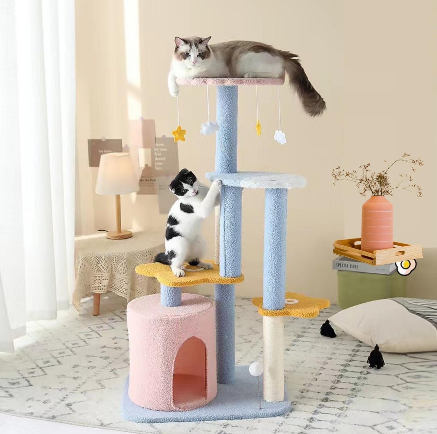 Stylish Cat Tree Climbing Frame with Scratching Posts - 'Enjoy The Sea' - {{product.type}} - PawPawUp