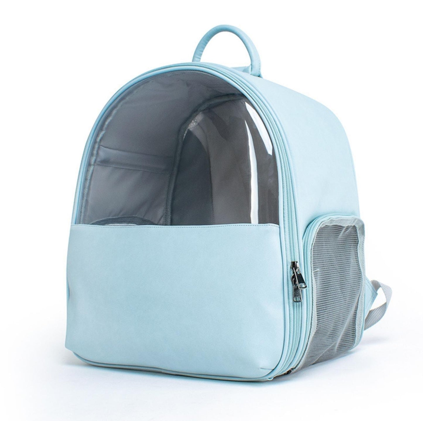 Leather Backpack Style Cat Carrier With Transparent Window - {{product.type}} - PawPawUp