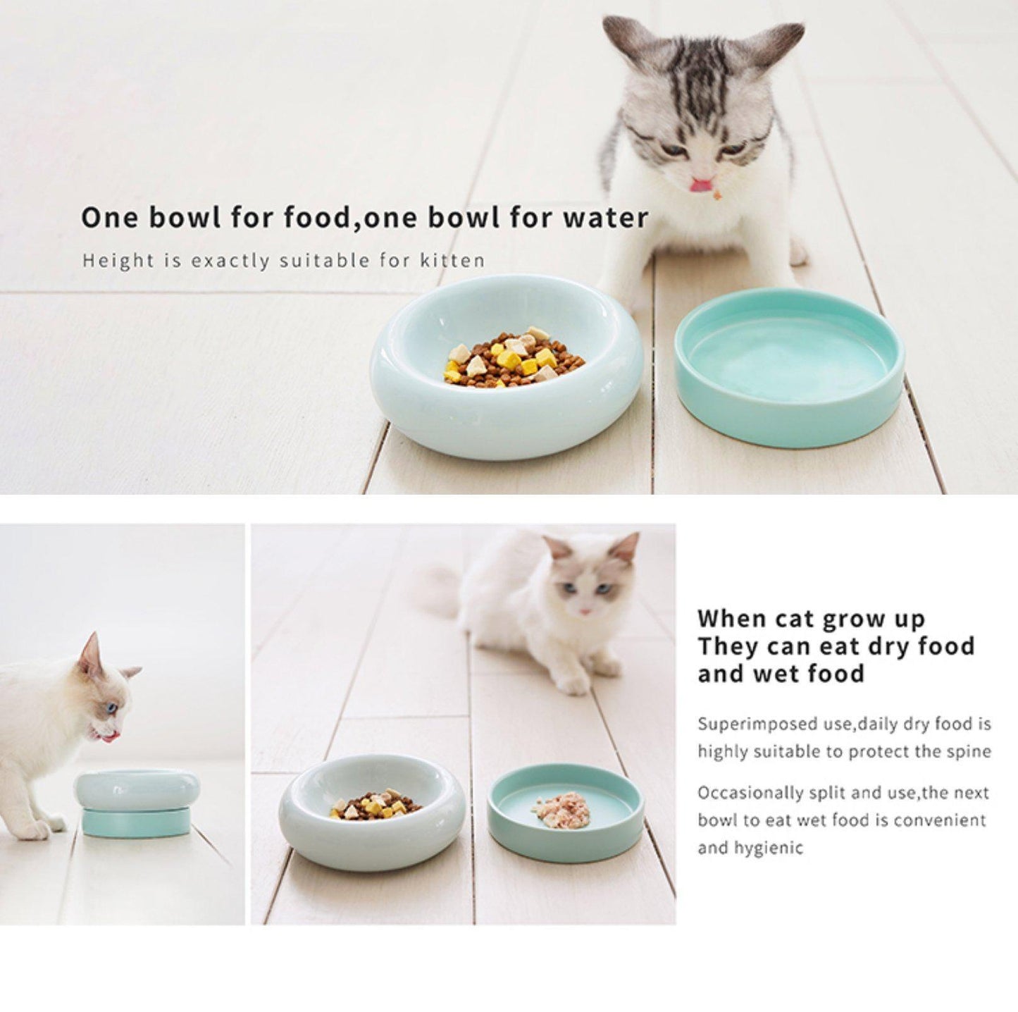 Makesure Ceramic Pet Cat and Small Dog Bowls - {{product.type}} - PawPawUp