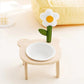 Meoof Little Bear Slanted Ceramic Cat Bowls Small Dog Bowls with Wooden Stand - {{product.type}} - PawPawUp