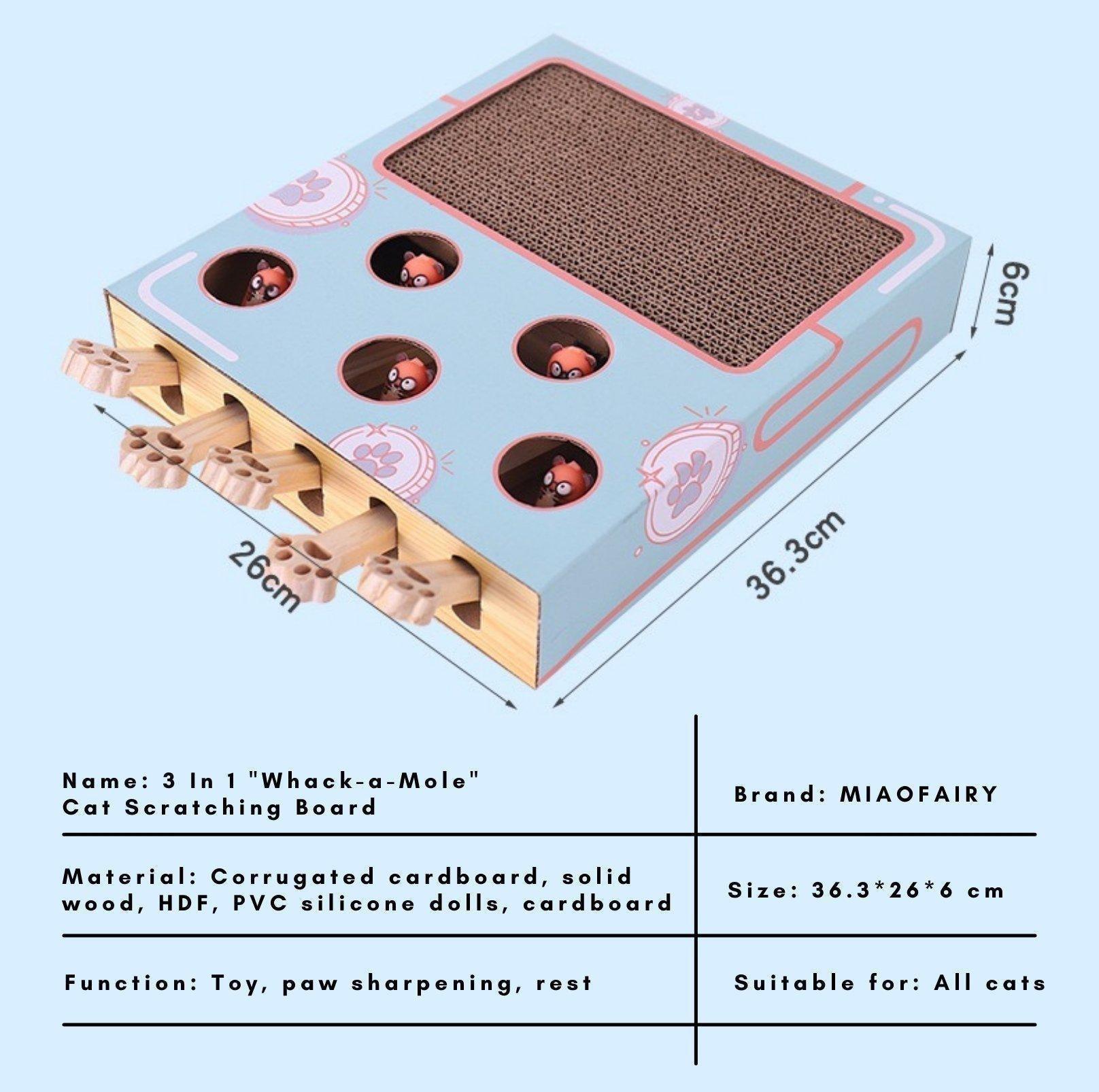 MIAOFAIRY Whack-a-Mole 3-in-1 Cat Scratcher and Toy - {{product.type}} - PawPawUp