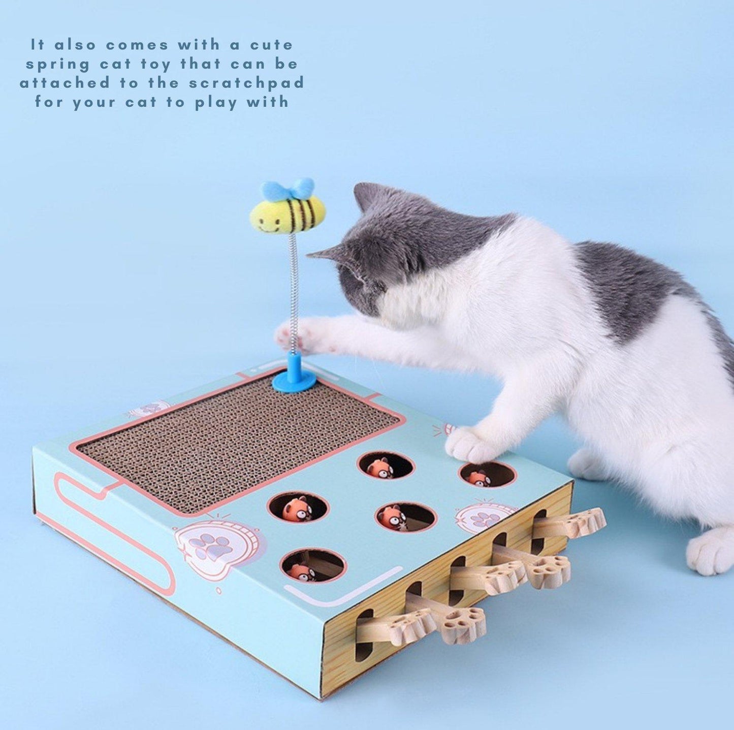 MIAOFAIRY Whack-a-Mole 3-in-1 Cat Scratcher and Toy - {{product.type}} - PawPawUp