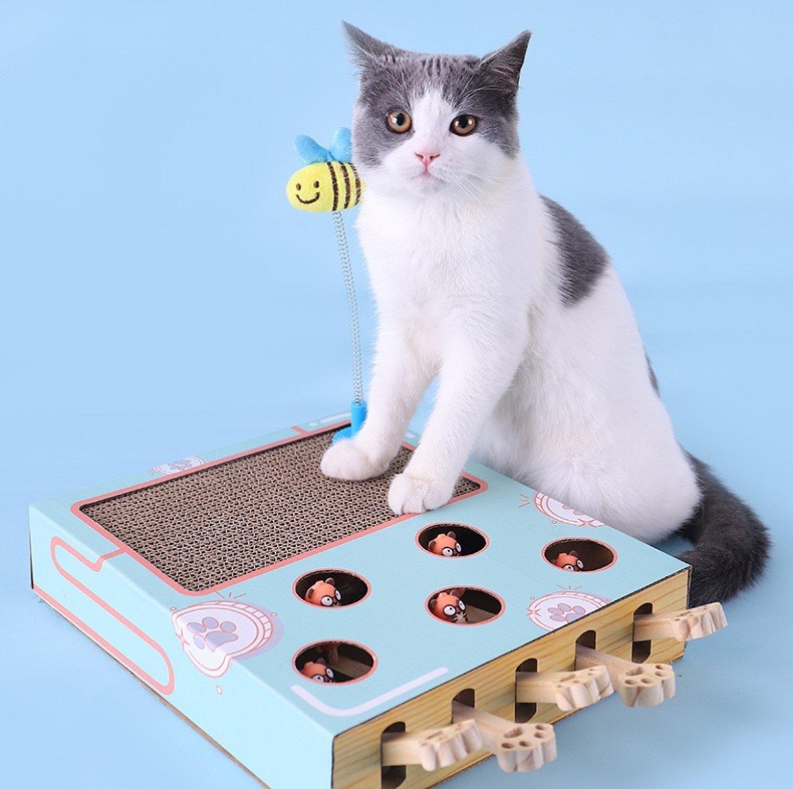 MIAOFAIRY Whack-a-Mole 3-in-1 Cat Scratcher and Toy - {{product.type}} - PawPawUp