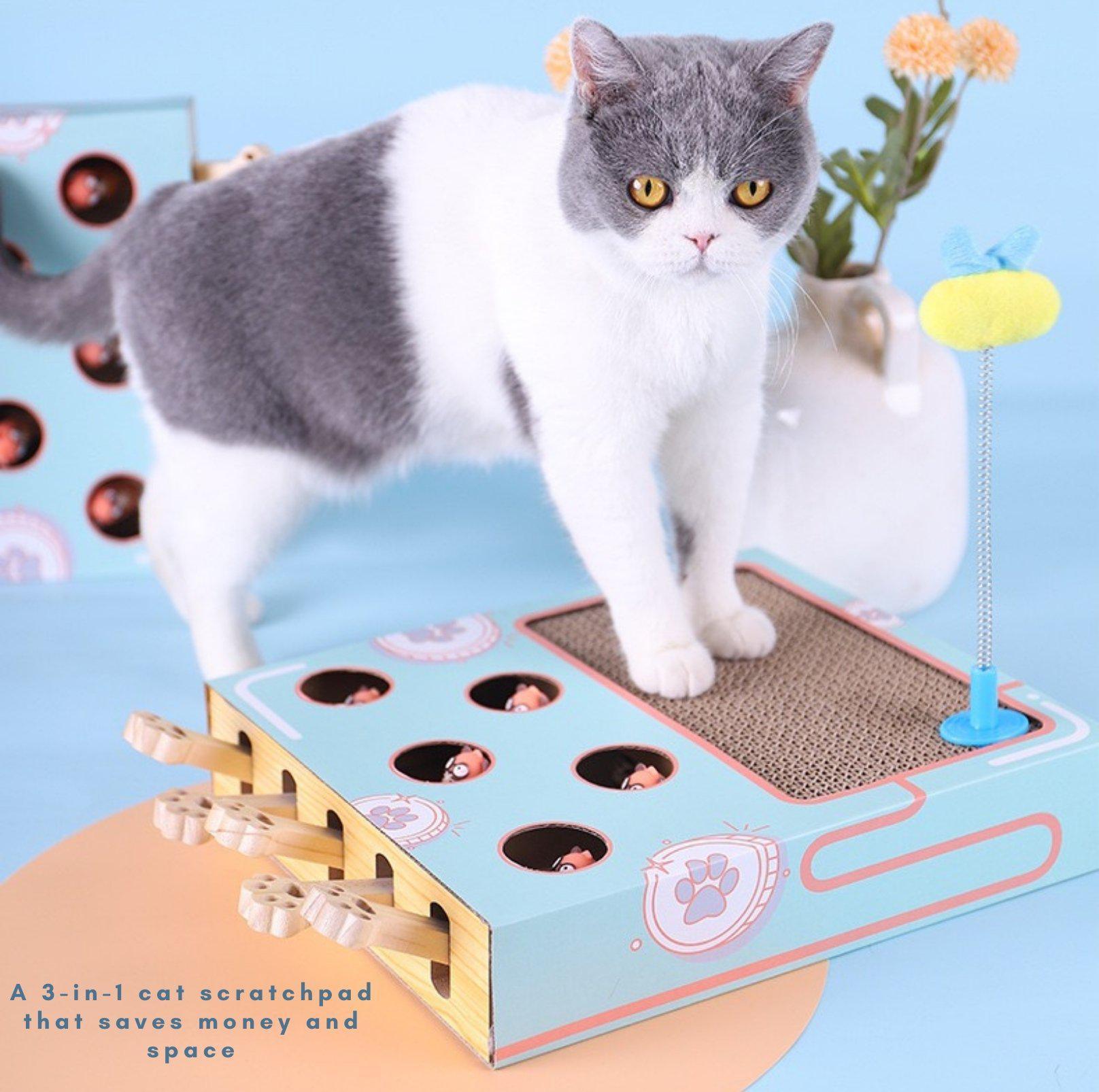 MIAOFAIRY Whack-a-Mole 3-in-1 Cat Scratcher and Toy - {{product.type}} - PawPawUp
