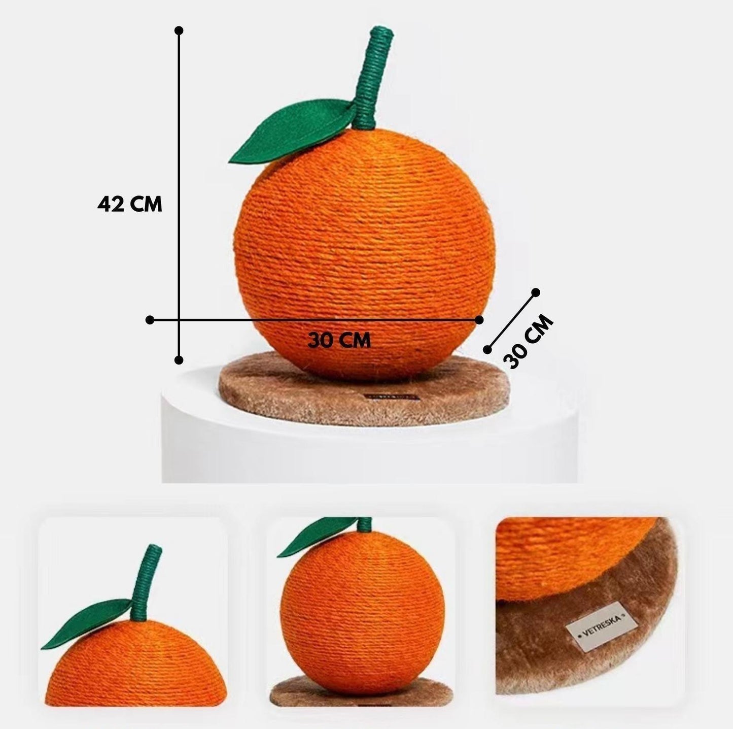 Vetreska Mini Orange Cat Scratcher - {{product.type}} - PawPawUp