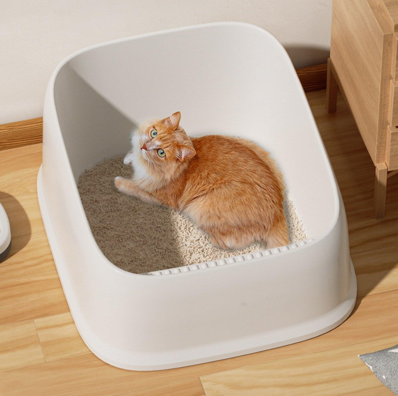 Open Cheese Toast Cat Litter Box with Large Capacity - {{product.type}} - PawPawUp
