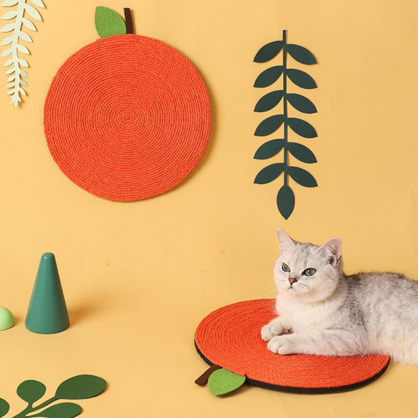 Orange Shaped Sisal Rope Scratching Mat Cat Scratcher - {{product.type}} - PawPawUp