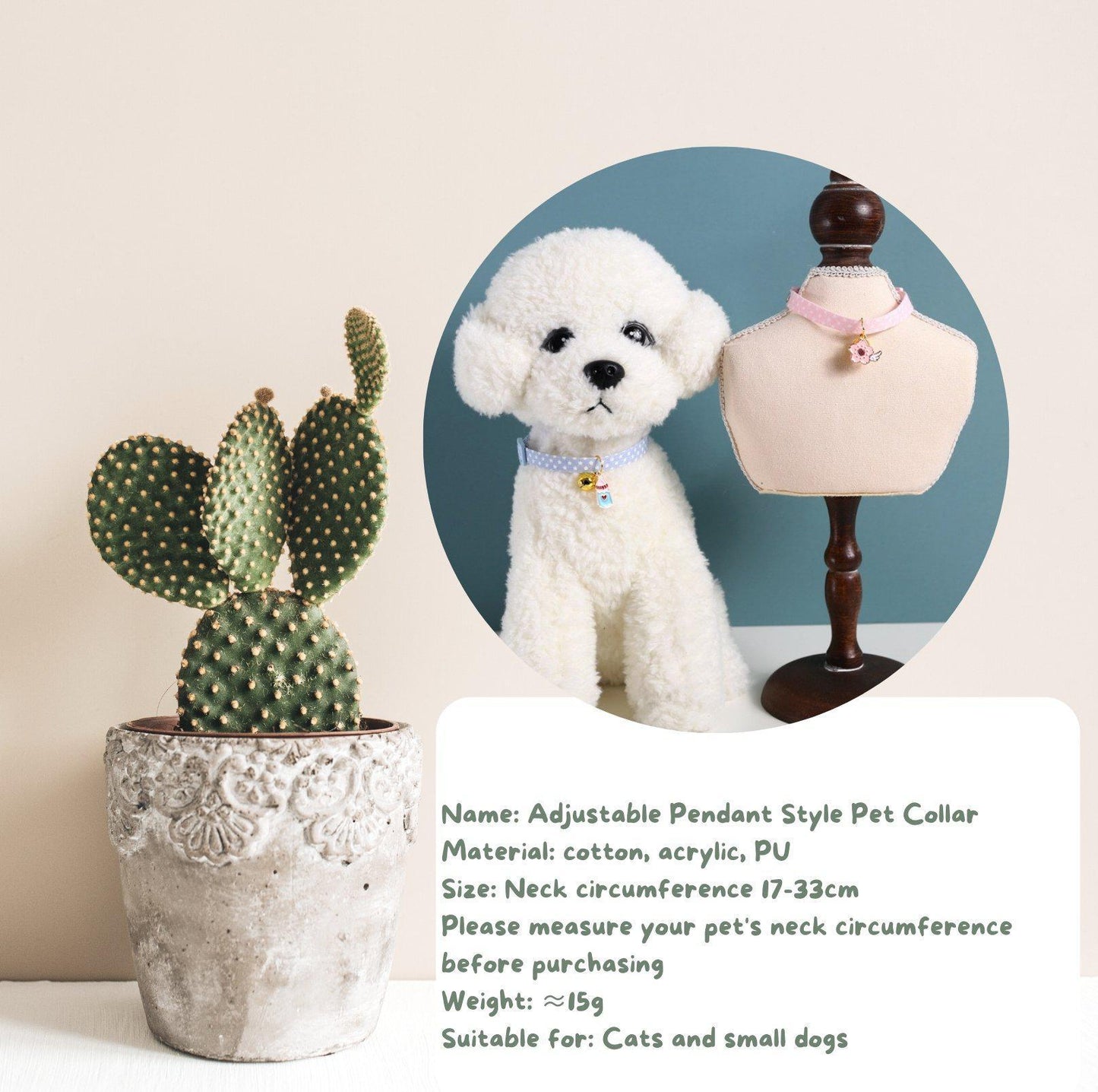 Pendant Style Adjustable Pet Collar - {{product.type}} - PawPawUp