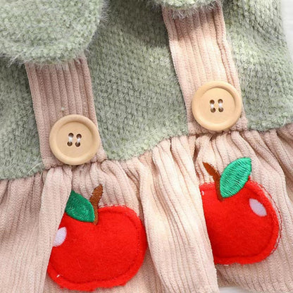 Pet Apple Plush Thick Overalls - {{product.type}} - PawPawUp