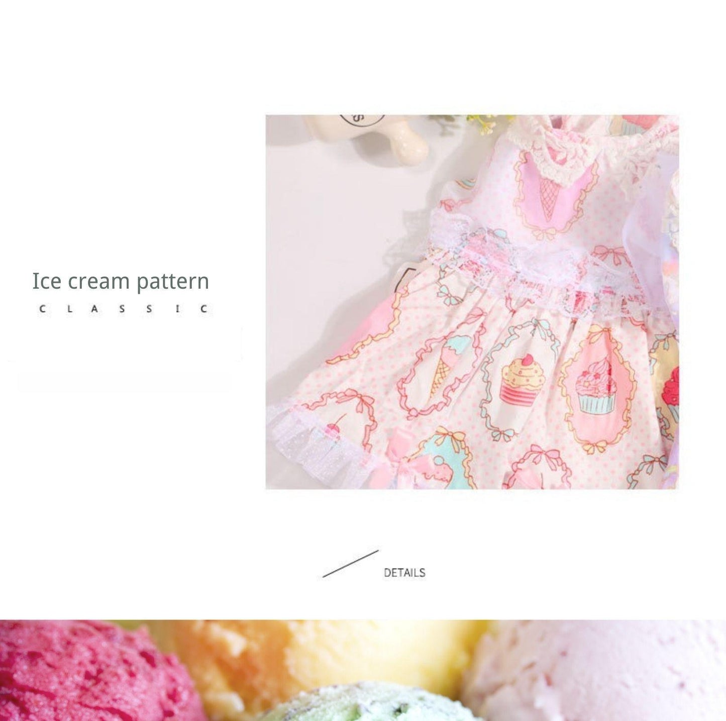 Pet Ice Cream Summer Dress - {{product.type}} - PawPawUp