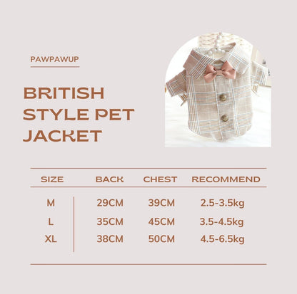 Pet Jacket with British Style - {{product.type}} - PawPawUp