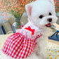 Pet Red Checkerd Dress With Small Bows - {{product.type}} - PawPawUp