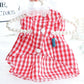 Pet Red Checkerd Dress With Small Bows - {{product.type}} - PawPawUp