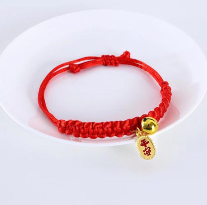 Pet Woven Red String Adjustable Collar With Chinese Style Forturne Pendants - {{product.type}} - PawPawUp