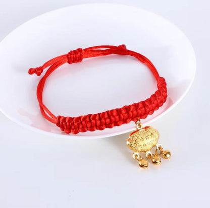 Pet Woven Red String Adjustable Collar With Chinese Style Forturne Pendants - {{product.type}} - PawPawUp