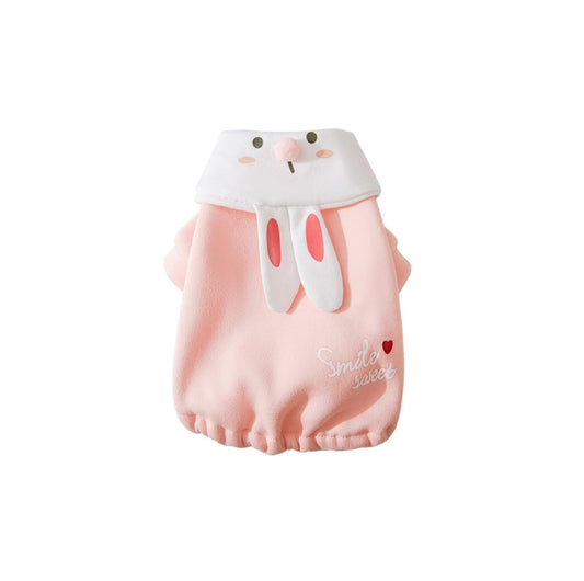 Pink Bunny Lapel Pet Sweatshirt for All Seasons Pet Apparels - {{product.type}} - PawPawUp