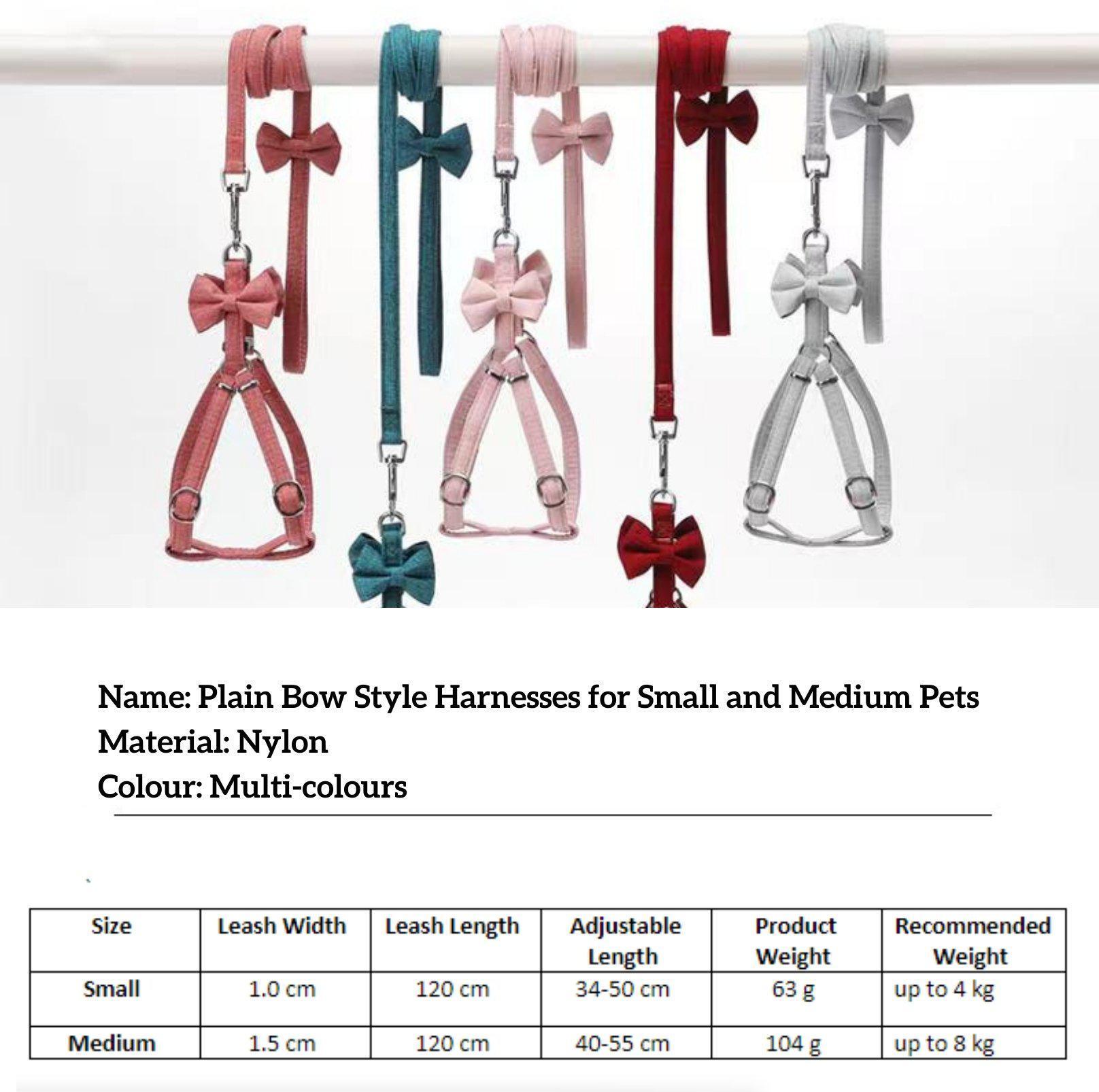 Plain Bow Style Harness for Small and Medium Pets - {{product.type}} - PawPawUp