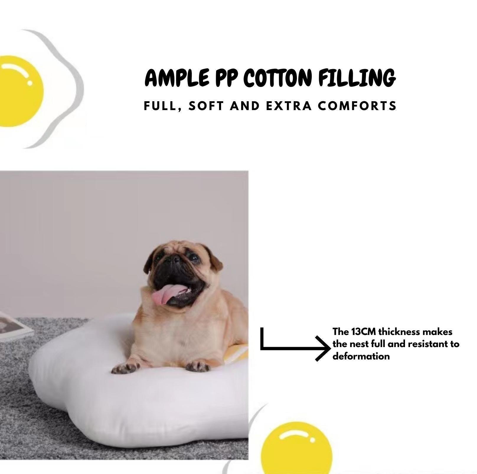 Purlab Fried Egg Cat Bed Dog Bed - {{product.type}} - PawPawUp