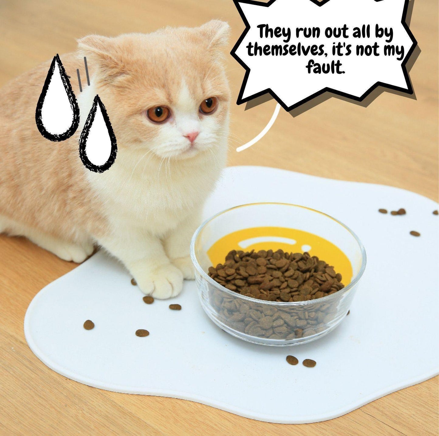 PurLab Fried Egg Silicone Spill Proof Pet Food Mat - {{product.type}} - PawPawUp