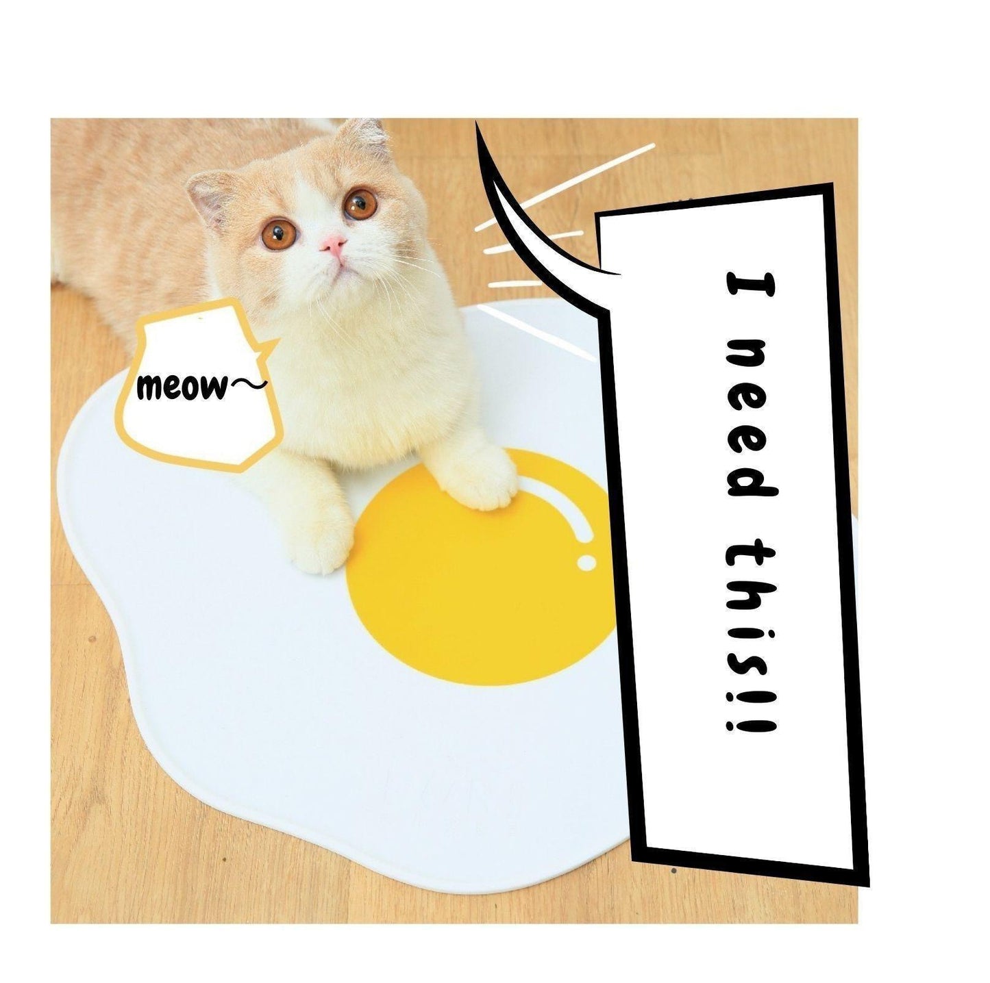 PurLab Fried Egg Silicone Spill Proof Pet Food Mat - {{product.type}} - PawPawUp