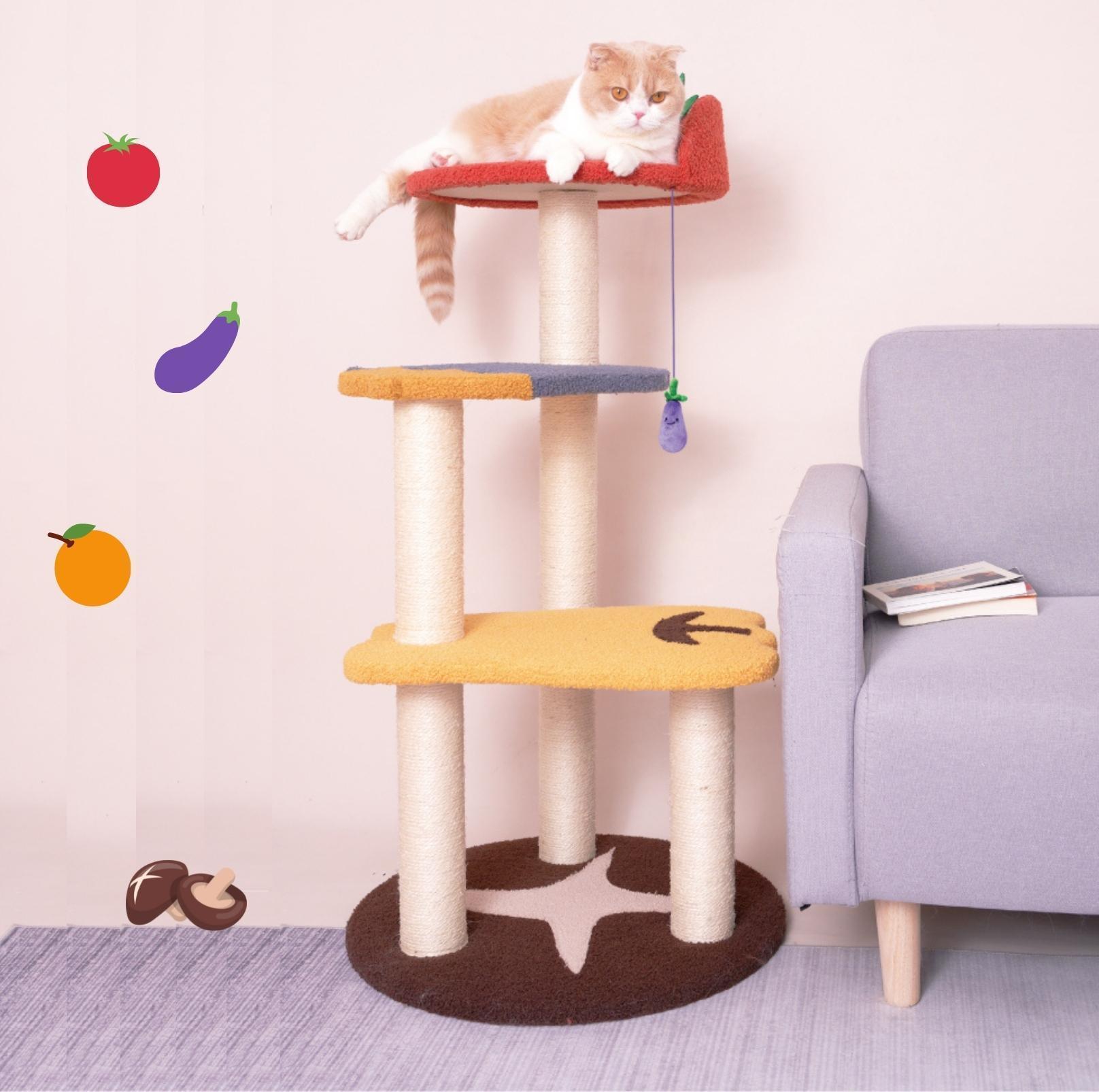Purlab Vegetable Garden Cat Tree With Scratching Posts - {{product.type}} - PawPawUp