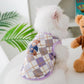 Purple Checkered Bear Print Summer Cat Vest Pet Apparel - {{product.type}} - PawPawUp