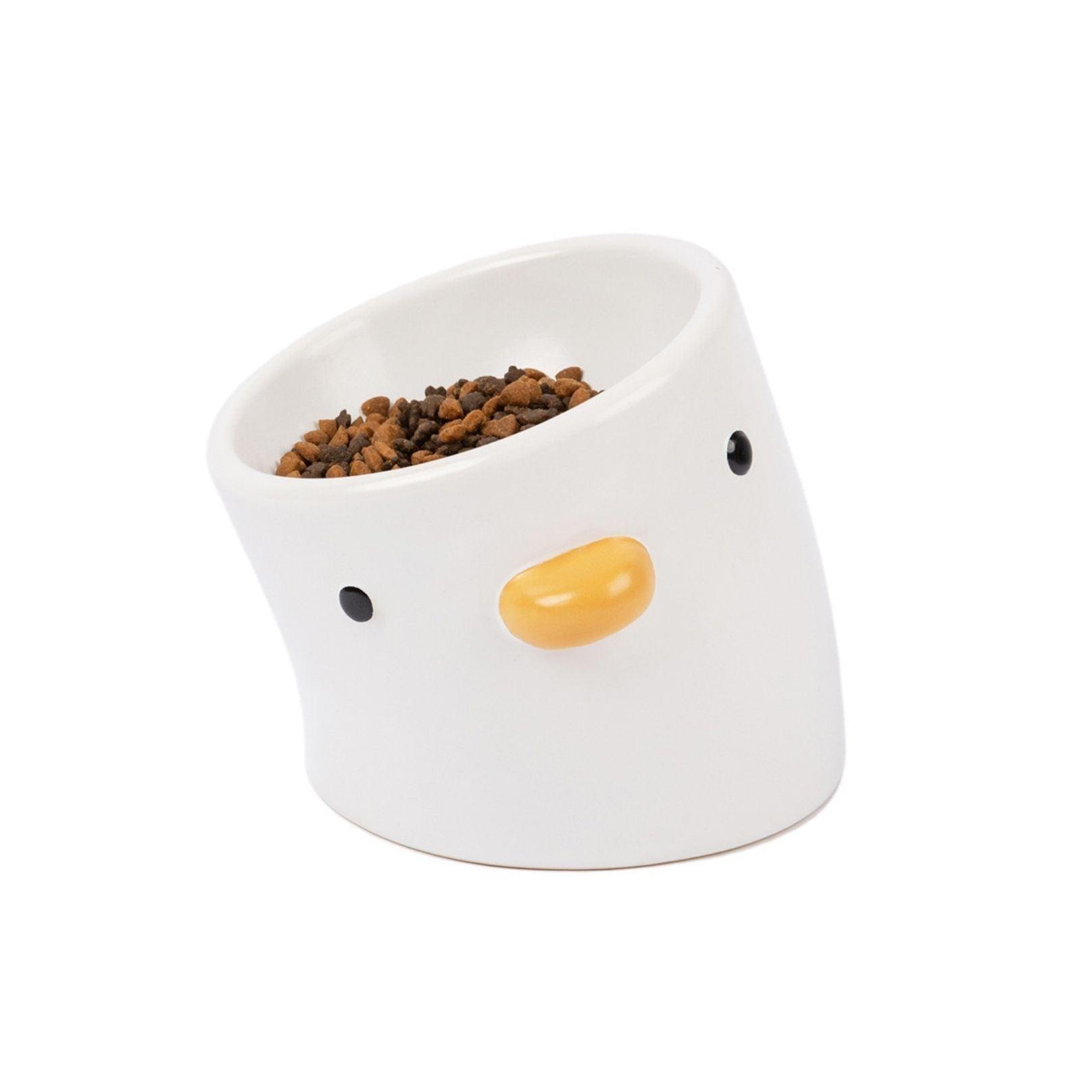 PURROOM Little Chicken Series Crooked Neck Ceramic Cat Bowls and Dog Bowls - {{product.type}} - PawPawUp