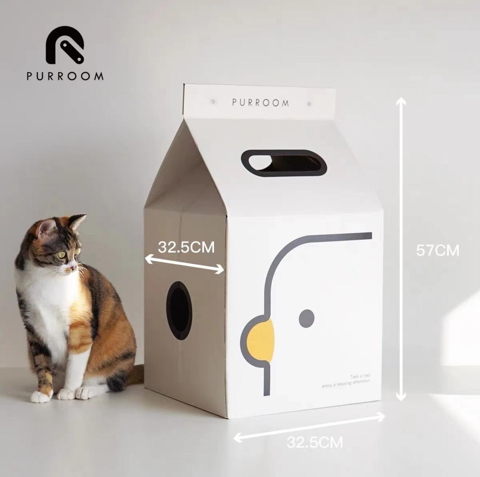 PURROOM Little Chicken Series Milk Box Cat Scratcher House - {{product.type}} - PawPawUp