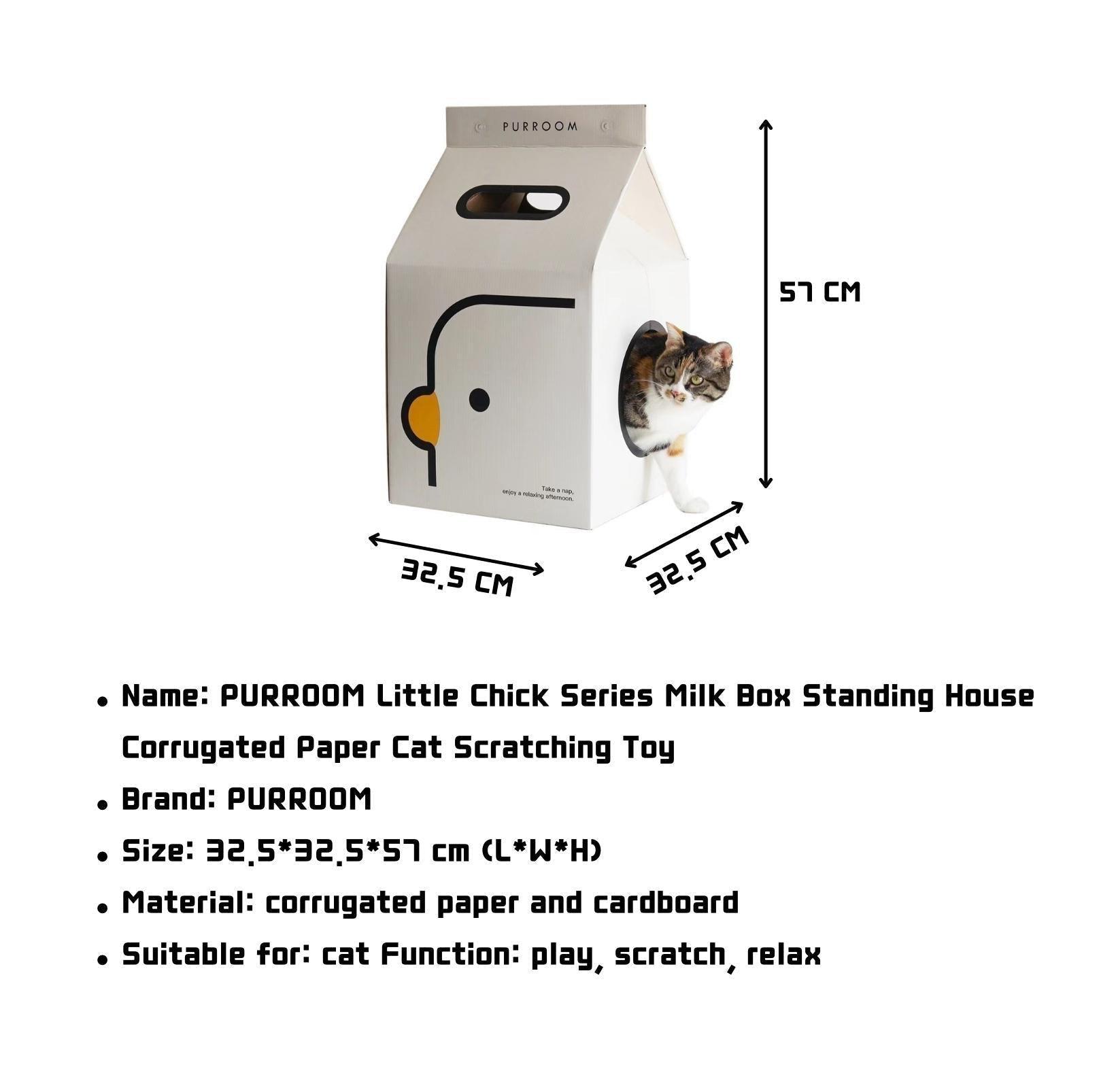 PURROOM Little Chicken Series Milk Box Cat Scratcher House - {{product.type}} - PawPawUp